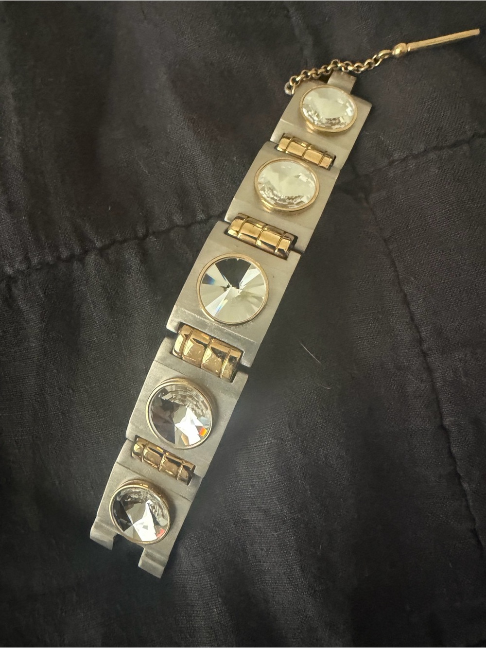 Atelier Swarovski by Holly Fulton Two-Tone Gold and Silver Crystal Link Bracelet